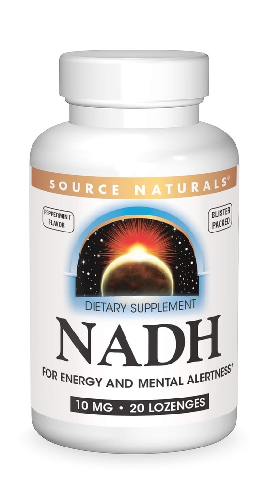 Source Naturals NADH 10mg, stimuler l'énergie et l'alerte mentale - 20 Lozenges
