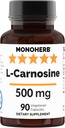L-Carnosine 500 mg - 90 Veg Capsules - 90 Servings
