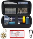 YouKnow Travel Carrying Case for Astma Inhaler, Inhaler Spacer for Adults and Children, Mask, Inhaler Holder with Astma Warning Label and Medical Card, with Carabiner (Only Case) (Zwart)