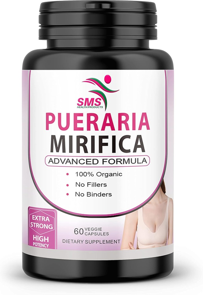 Pueraria Mirifica (Kwao Krua Kao) Supplement Pillen - Pure Root 10:1 Geconcentreerde Witte Extract Poeder uit Thailand, Premium Biologische - Promoot de gezondheid van vrouwen - 60 Veggie Capsules.