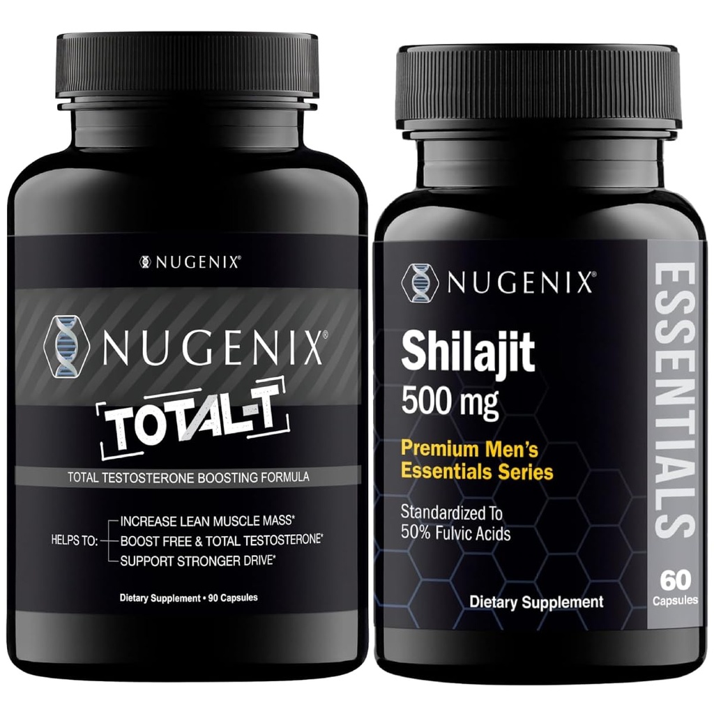 Nugenix Essentials Shilajit en Total-T Testosteron Booster voor mannen