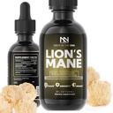 Lions Mane Mushroom Supplement - Biologische Lions Mane Extract voor Hersengezondheid, Geheugen, Focus & Immune Ondersteuning - Nootrope Vegan Liquid Tinctuur - Made in USA - 4 Fl Oz