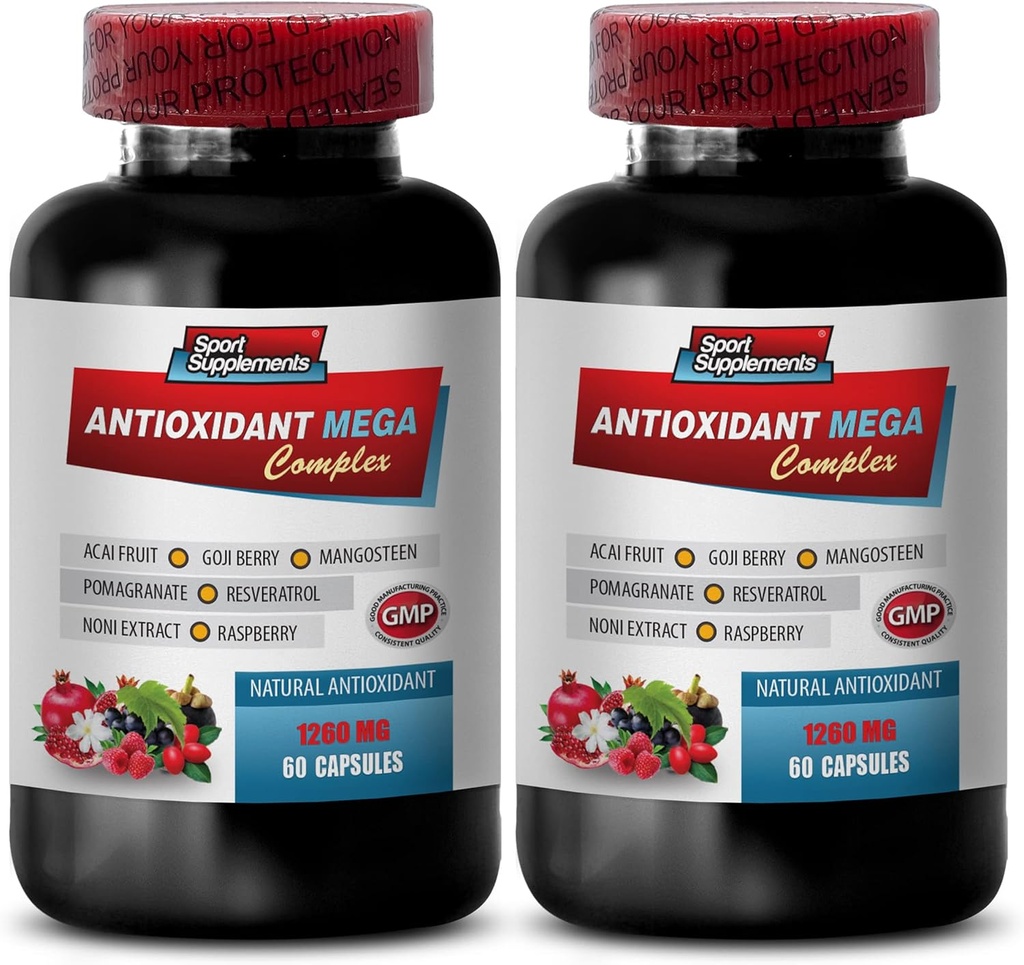 antioxidant multivitamine - ANTIOXIDANT MEGA COMPLEX 1440 MG - Resveratrol complex, Acai bessen pillen, Trans-resveratrol, Goji bessen pillen, Granaatappel extract capsules, Mangosteen - 2B 120 Capsules