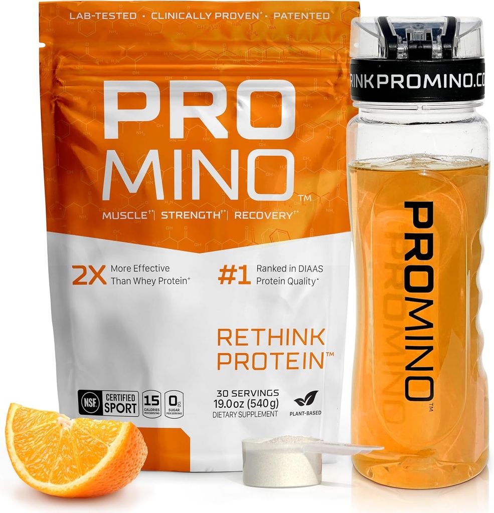 Repenser les protéines, 2X mieux que les protéines de lactosérum, Mega-Dose Leucine (EAA + BCAA), récupération musculaire ultra-rapide, certifiée NSF, construire des muscles même en dormant* - Orange, 30 portions