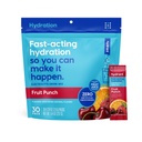 HYDRANT - Hydration Powder, Fruit Punch Flavor, 30 individuele Instant Electrolyte Rehydration Packets - Low Sugar Drink Mix voor dagelijks gebruik, Reizen & workouts