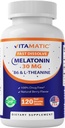 Mélatonine vitamatique 30 mg - avec B6 & L-Theanine - 120 comprimés à dissolution rapide avec saveur de baie naturelle (2 comprimés Dose = Mélatonine 60 mg) (120 Nombre (paquet de 1))