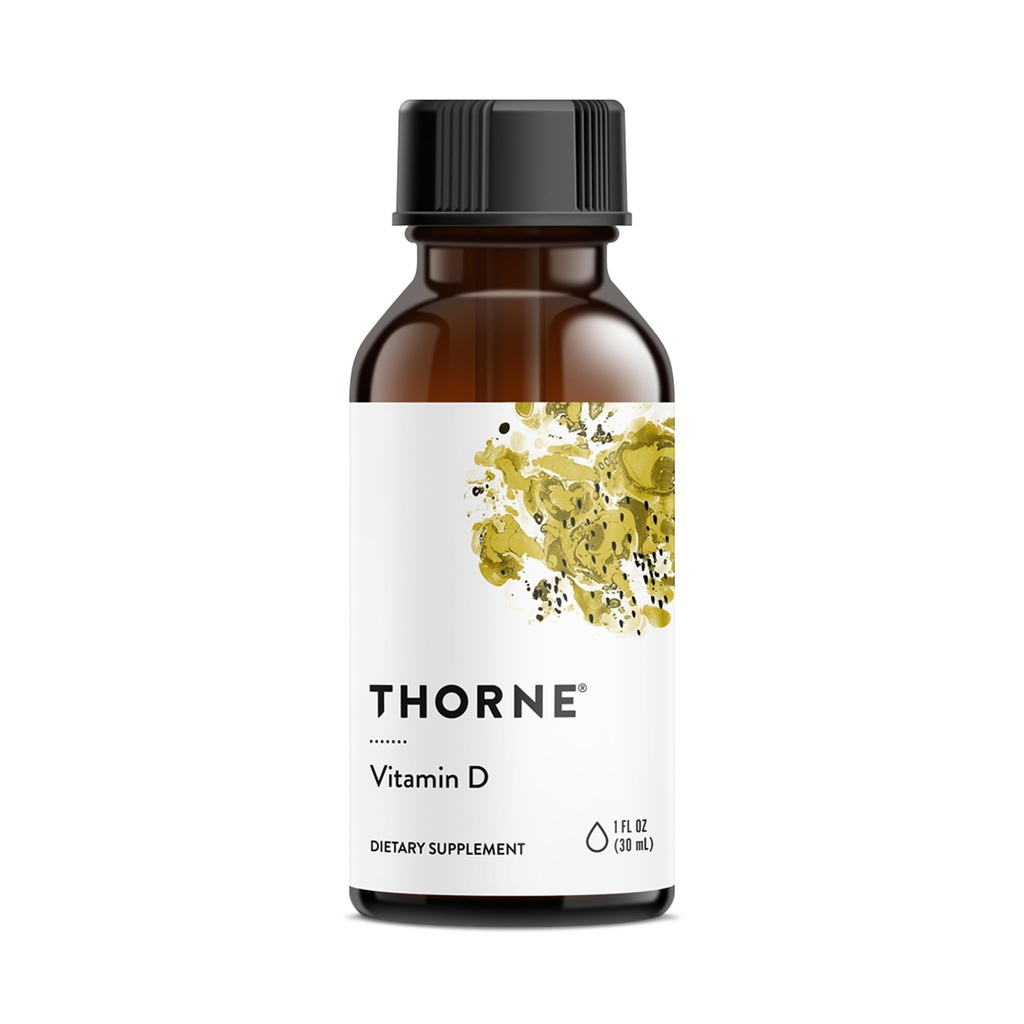 THORNE - Vitamin D Liquid - Vitamine D Supplement - Ondersteunt gezonde botten en spieren, cardiovasculaire gezondheid en immuunfunctie* - 1 Fl Oz (30 ml) - 600 porties