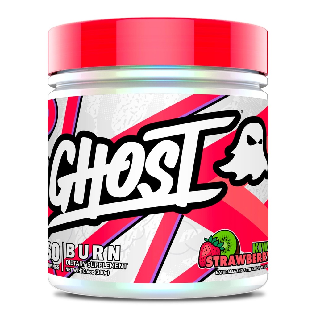 GHOST Burn Weight Management Powder, Kiwi Strawberry (60 portions) - Supplément de soutien au métabolisme et à l'énergie pour les hommes et les femmes - Caféine naturelle, L-Carnitine et L-Tyrosine - Soy et sans sucre, végétalien