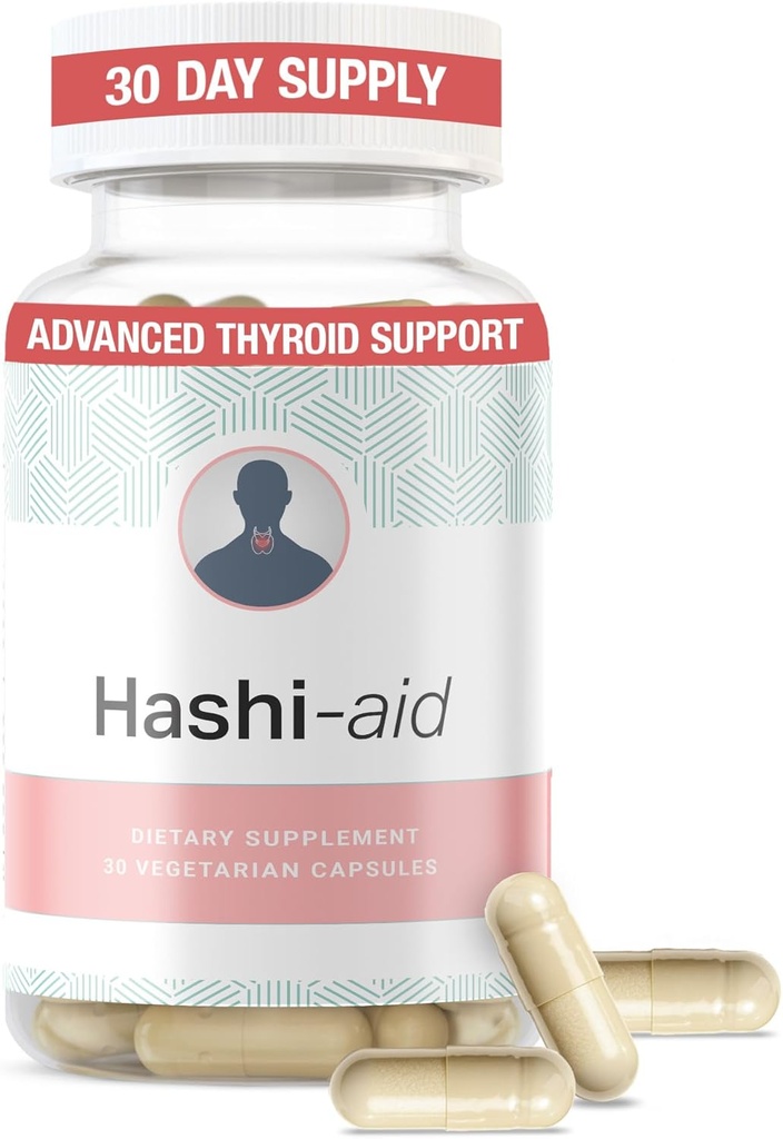IBDassistTM Hashi Schildklierhulp voor vrouwen en mannen - Schildkliersupplement voor de ziekte van Hashimoto en hypothyreoïdie* - verpakt met Ashwagandha, Selenium, zink, essentiële vitamines & Meer - 30 capsules