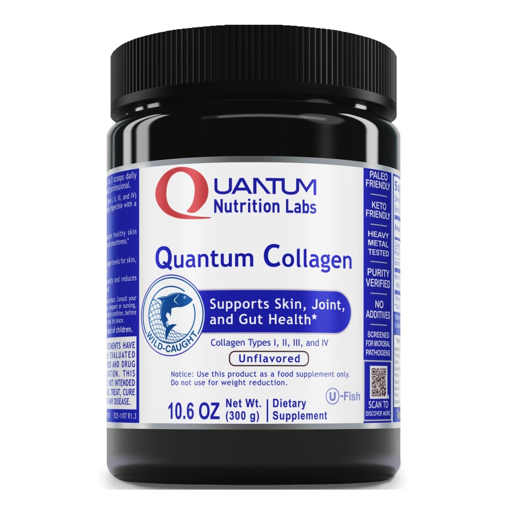 QNL Quantum Collageen - Duurzaam Gehydrolyseerde Marine Collageen - Gut Health Supplement voor vrouwen en mannen - Biedt gezamenlijke ondersteuning - 7 oz