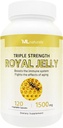 ML Naturals Royal Jelly 1500mg 120 plantaardige capsules, equivalent aan 6% (27mg) 10-HDA. Gevriesdroogd, Glutenvrij, NSF-gecertificeerd en cGMP-compliant