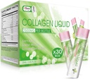 Liquid Collageen for Women, 2500mg Beauty Collageen Drink met Marine Collagen Peptides Glutathione Anti-Aging, Retain Vocht, Vitamine C & Biotin voor Huid Revitalisatie(Pack van 30)-Citroen smaak