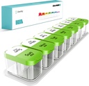 Daviky Large Weekly pil Organizer 2 keer per dag, Extra Large Travel pil Box 7 Dag, Am Pm Tweemaal Dagelijkse pil geval, Pillenhouder Container voor Vitamine, Geneeskunde, Supplement, Visolie, BPA Vrij, Groen