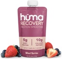Huma Recovery Protein Smoothie, 20 Pochettes – 15g Collagène + Whey Recovery Boissons après entraînement – Secouez les protéines prêtes à boire avec de vrais fruits, électrolytes, graisses saines