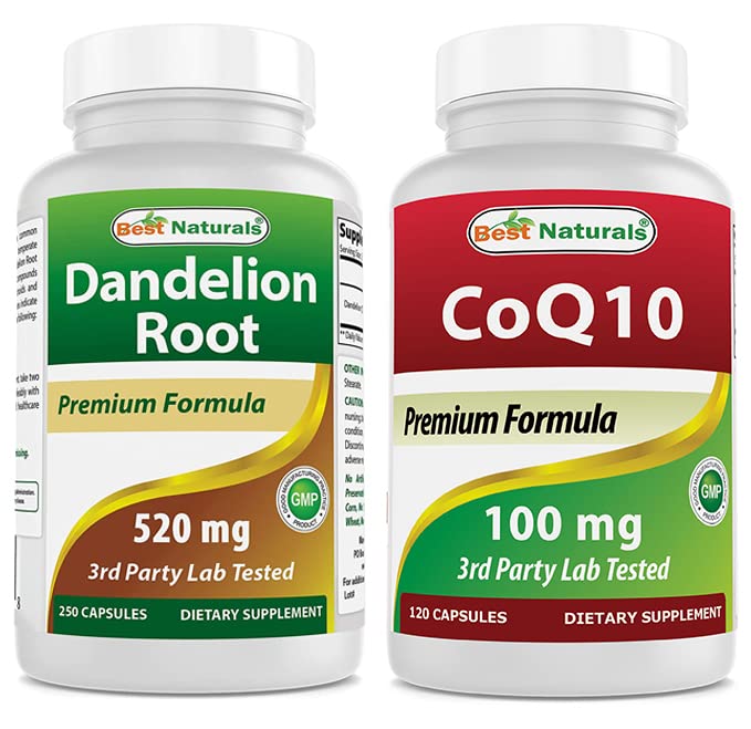 Meilleure racine de dandelion naturelle 520 mg et COQ10 100 mg
