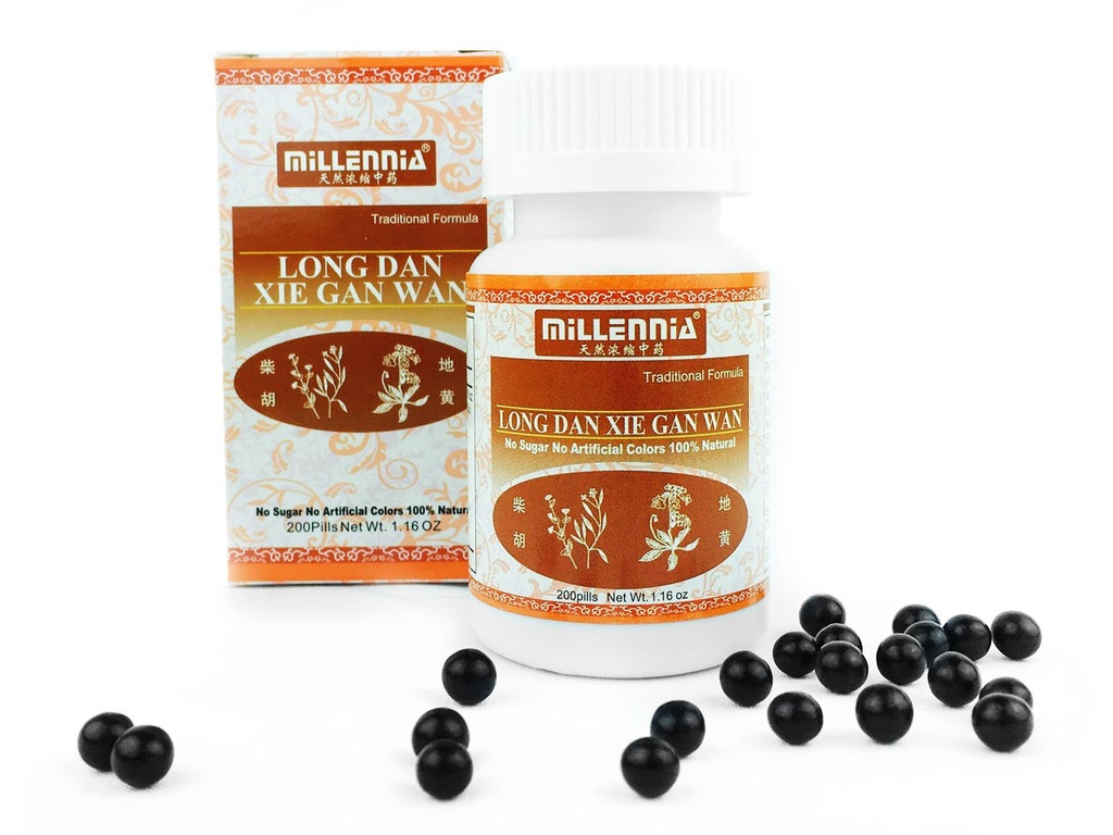 MILLENNIA Herbal Supplement - Long Dan Xie Gan Wan - 12 Bottle Pack (200 pillen/fles)
