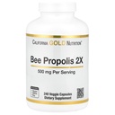 California Gold Nutrition Bee Propolis 2X Potency, Concentrated Extract 500 mg, equivalent aan 1000 mg Natural Propolis, Support Immune Health & Vitality*, 240 Veggie Capsules