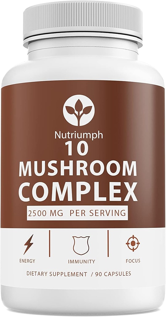 Paddestoel Supplement 2500mg - 90 Capsules - 10 Paddestoel Master Blend - Lions Mane Reishi Cordyceps Chaga Maitake, Shitake Turkey staart Paddenstoelen Supplementen Paddestoel Complex Capsules