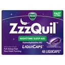 ZzzQuil, aide au sommeil de nuit LiquiCaps, 25 mg de Diphenhydramine HCl, marque d'aide au sommeil no 1, forme non-habitante, asleep d'automne rapide, 48 nombre
