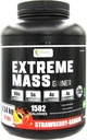 Extreme Mass Weight Gainer Muscle Builder, 10 lb (4,54 kg) met minder suiker voor intense training Gemaakt van hoge Calorie versterkte wei-eiwit (Strawberry-Banana)