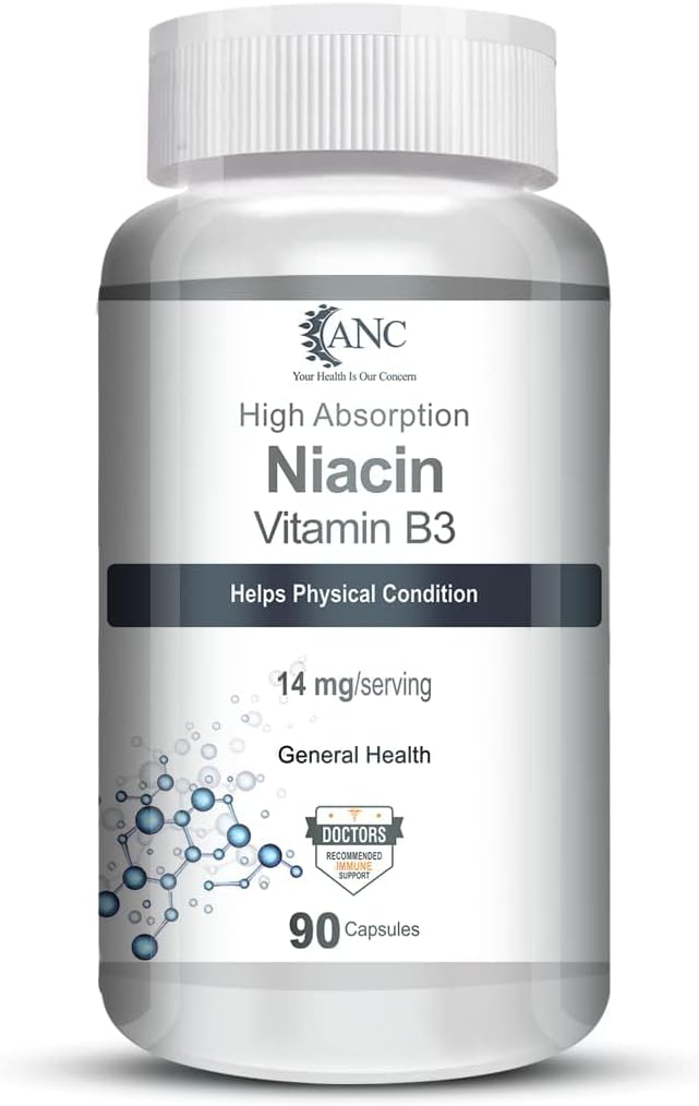 Generieke Niacin Vitamine B3 Capsules - met Flush, Non-GMO, Glutenvrij -90 Capsules