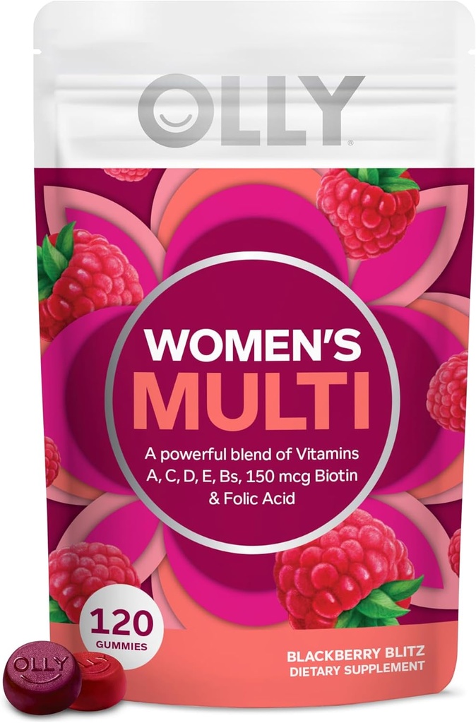 OLLY tiener meisje Multi Gummy, gezonde huid en immuunsysteem ondersteuning, essentiële vitamines, biotine, zink, kauwbare multivitamine, Berry Melon smaak, 35 dagen levering - 70 Tel.