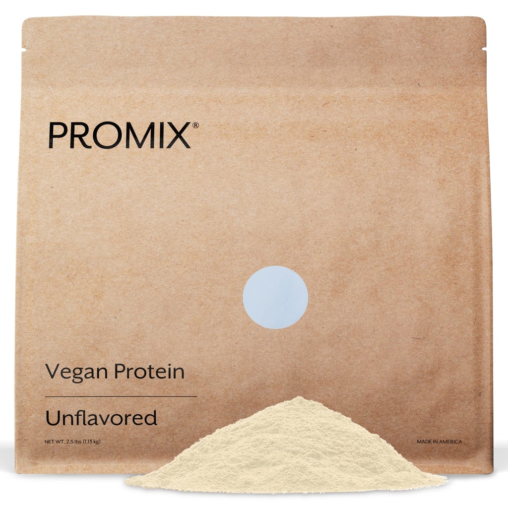 ProMix Nutrition Plant-Based Vegan Protein Powder, Unflavored - Pea Protein & Vitamin B-12 - Post Workout Fitness & Nutrition Shakes, Smoothies, Bakken & Cooking Recepten - 2,5 pond (pakket van 1)