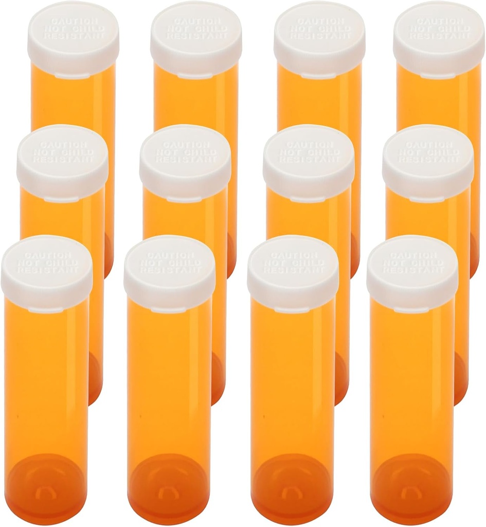 Lege plastic pillen flessen met gemakkelijke Open Caps (niet Child Resistant), Prescription Medication Vials, Clear Containers Pillen kasten Dispenser Organizers (12st) (60 Dram)