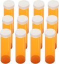 Lege plastic pillen flessen met gemakkelijke Open Caps (niet Child Resistant), Prescription Medication Vials, Clear Containers Pillen kasten Dispenser Organizers (12st) (60 Dram)
