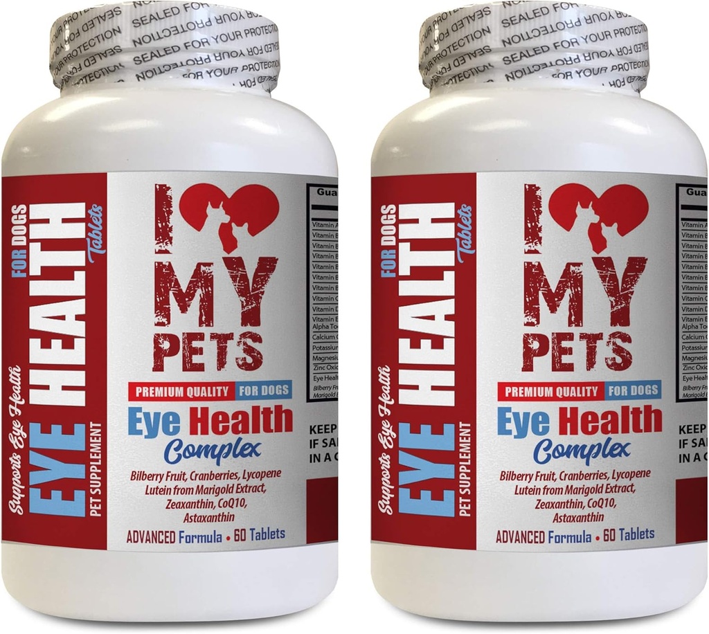 I love MY PETS LLC Hondenoog Gezondheid Supplementen - Hondenoog Gezondheid Complex - Premium Formule - Vet Aanbevolen - Hondencranberry - 2 flessen (120 Treats)