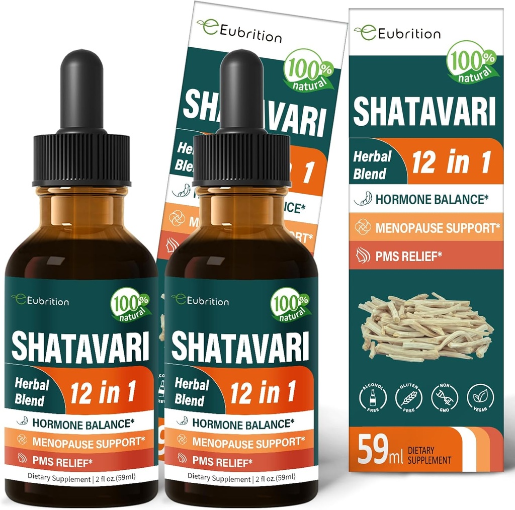 Shatavari Extract Hormone Harmony Drops voor vrouwen Estrogen Balance, Red Clover, Dong Quai & Black Cohosh Supplement voor Menopauze Relief, PMS ondersteuning w/Wild Yam, Vitex Berry. 4 oz