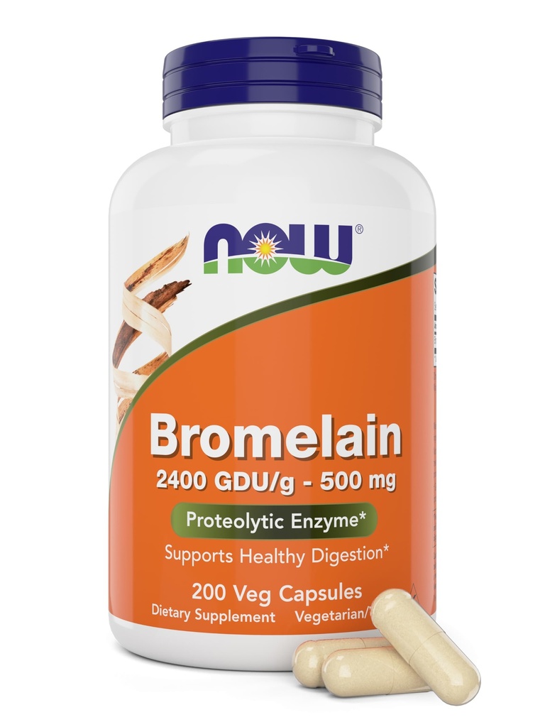 Nu Bromelain 500 mg, 200 Veg Capsules - Natuurlijke Ananas, Proteolytische Enzyme Supplement, 2400 GDU