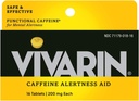 Vivarin, Pilules de caféine, 200 mg de caféine dans chaque comprimé, en toute sécurité et efficacement aide à rester éveillé, aide à l'alerte, supplément énergétique, 16 comprimés - 5 paquets
