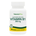 Natures Plus vitamine B1 (thiamine HCI), libération prolongée - 300 mg, 90 comprimés végétariens - Sans gluten - 90 portions