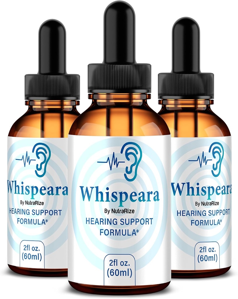 (3 Pack) Whispeara Drops - Officiële Whispeara ter ondersteuning van gezonde gehoor, focus en prestaties, alle natuurlijke Whispeara Hearing Support Formule, Premium Whispeara Gotas Review (90 Servings)