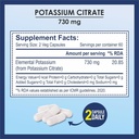Kalium citraat 730 mg supplement, ondersteunt nierfunctie & gezonde spier - 120 plantaardige capsules