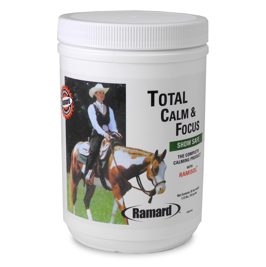 Ramard Total Calm and Focus for Horses Supplement - Magnésium et formule calmante pour les chevaux Show, Training, & Performance Alerte mentale sans somnolence, montrer une préparation sûre et parfaite pour les chevaux 1 Pack