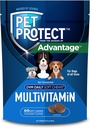 Pet Protect Honden Multivitamine, Vet-geformuleerde DVM Dagelijkse Zachte Kauwen, Ondersteunt lopende Gezondheid en Welzijn, Kip-Smaak (60 Tel)