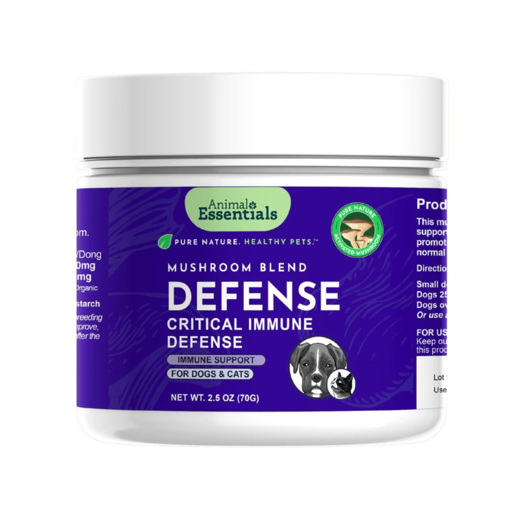 Dieren Essentials MUSHROOM DEFENSE Supplement voor honden en katten - Critical Immune Defense, Reishi, Maitake, Cordyceps, Mushroom Powder Extract - 2,5 Oz (pakket van 1)