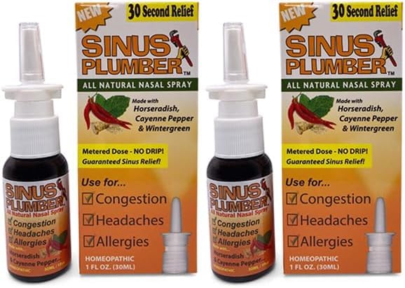 2-verpakking van Sinus loodgieter neusspray - de ultieme congestie Buster met mango & Capsaicine