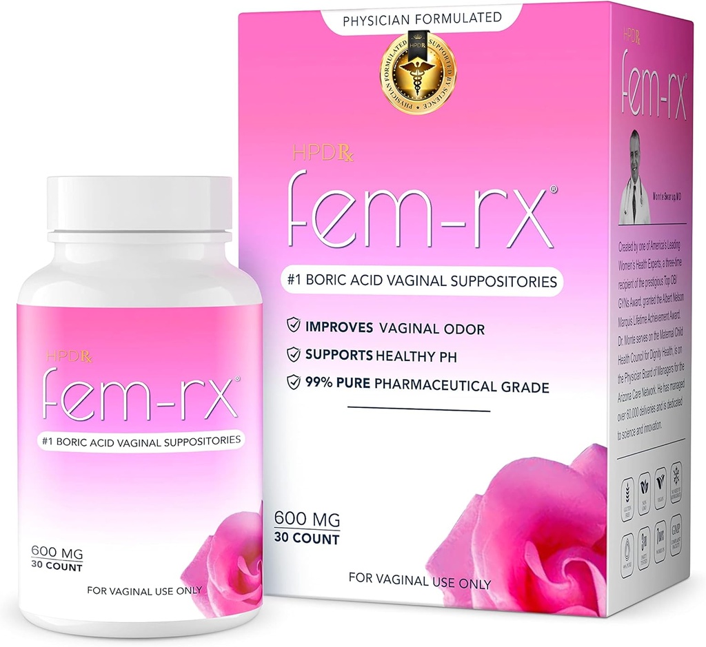HPD Rx Fem-Rx Boric Acid Vaginale Suggesties voor vrouwen 