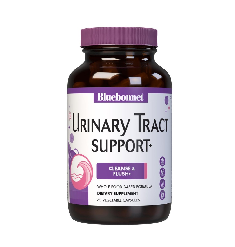 Bluebonnet Nutrition Trait urinaire Soutien, nettoyage et flush*, sans soja, sans gluten, sans casher-certifié, sans OGM, sans lait, végétalien, 60 capsules végétales, 30 portions