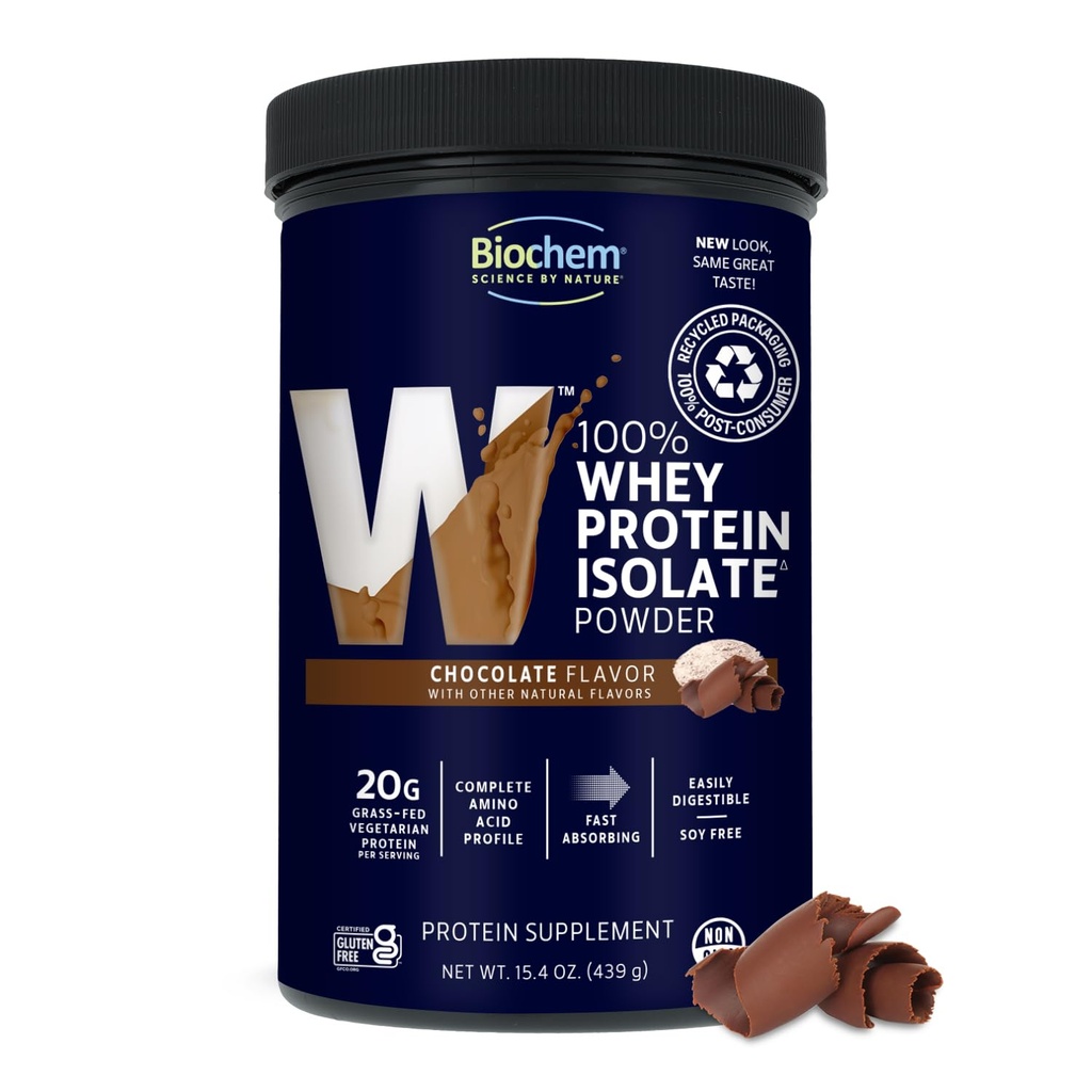 Biochem, poudre de protéines de lactosérum, 20g de protéines pour soutenir les muscles et les entraînements intenses, chocolat, 15.4 oz...