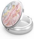 Pill Box 3 Compartiment petit cas de pilule, Portable pour Pocket ou Purse Pill Organizer Porte-conteneur de pilule pour tenir les vitamines, les médicaments, l'huile de poisson et les suppléments (Marble Rose orange)