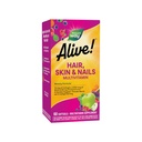 La nature est vivante ! Cheveux, peau et ongles Multivitamine avec biotine et collagène, 60 Softgels