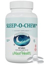Maxi Health Sleep-O-Chew Aardbei Kauwtabletten met Magnesium, Inositol, L-Tryptofaan, 3mg Melatonine voor slaapondersteuning - Niet Habit vormen slaaphulp voor volwassenen, Kosher slaapsupplement, 60 Tellen