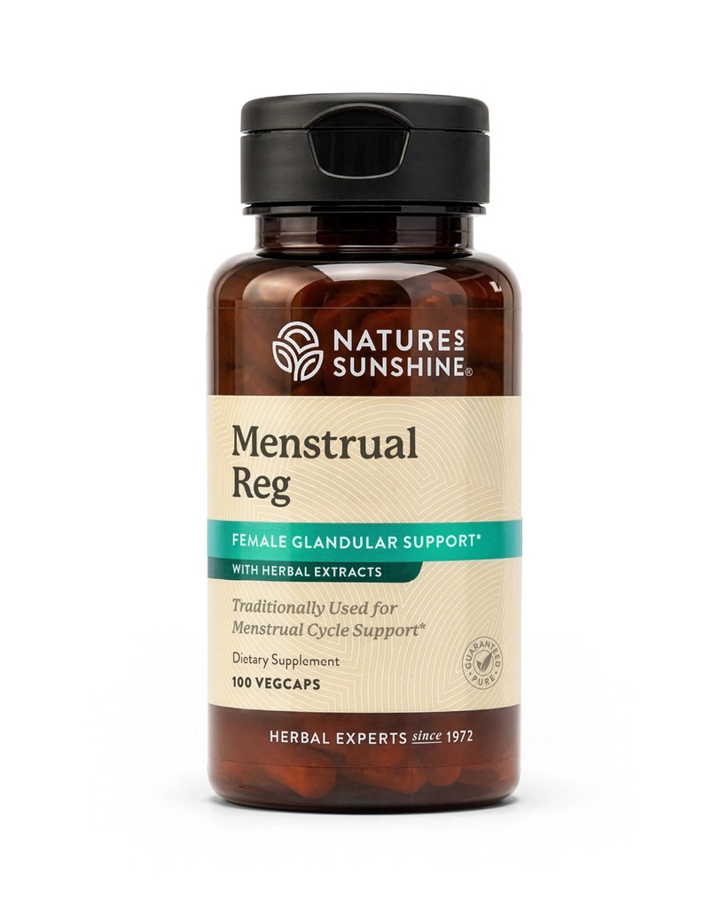 Nature's Sunshine Menstrual Reg, 100 Capsules, Kosher | Herbal Supplement Helps Maintain Hormone Balance and Promotes a More Comfortable Menstrual Cycle