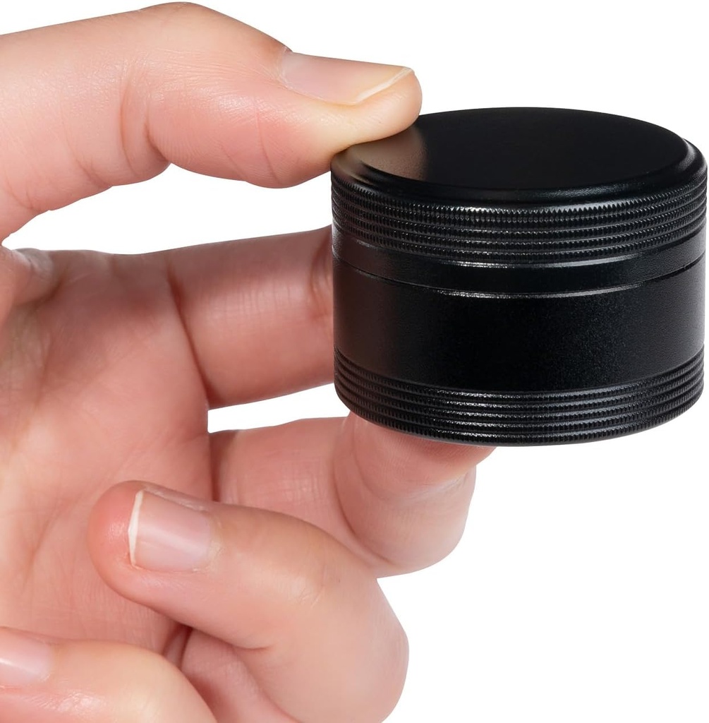 XHT Petite boîte à pilules ronde noire - unique récipient à pilules portable étanche pour la poche et la purse, organisateur de médecine de voyage, support de pilule en aluminium compact pour les médicaments, huile de poisson