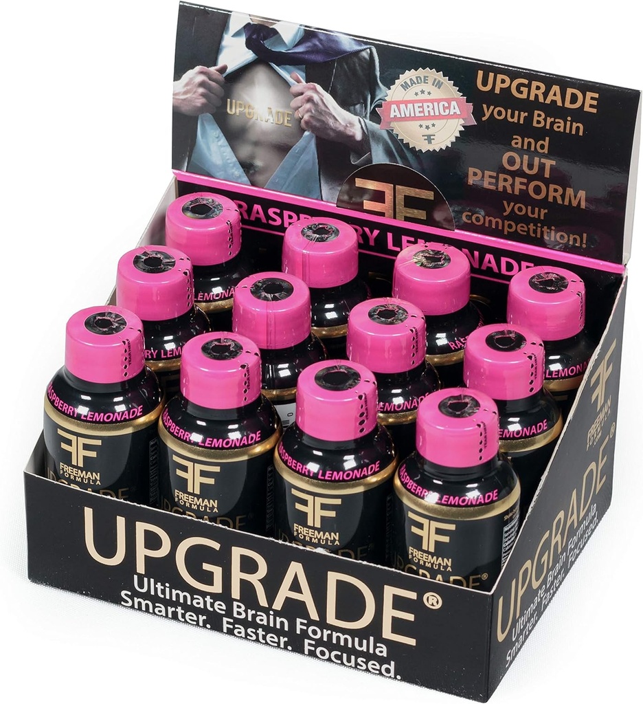 Mise à niveau du supplément Cerveau - Améliore Mémoire, Concentration, Focus & Clarity - Mélange propriétaire d'AAKG avec Beta Alanine, Alpha GPC, Green Tea & Ginkgo Biloba-2 Fl oz (12 Pack)