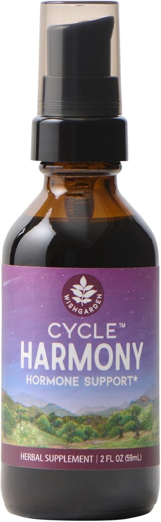 WishGarden Herbs Cycle Harmony Hormone Support - Plant-based Herbal Supplement w/Vitex & Wild Yam ondersteunt normale Menstrual Cycle & Hormone-based problemen, PMS, onregelmatige cycli, ovulatie problemen, 2oz